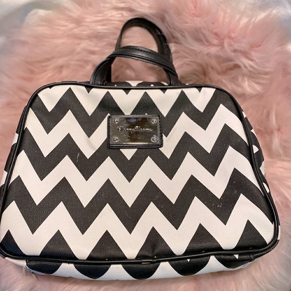 Cherry Blooms Chevron Makeup Organizer